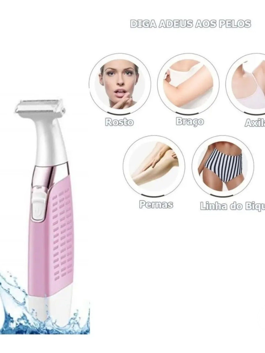 Depilador Feminino Recarregável Portátil Máquina de Depilação Segura para Corpo e Rosto Kemei KM1900