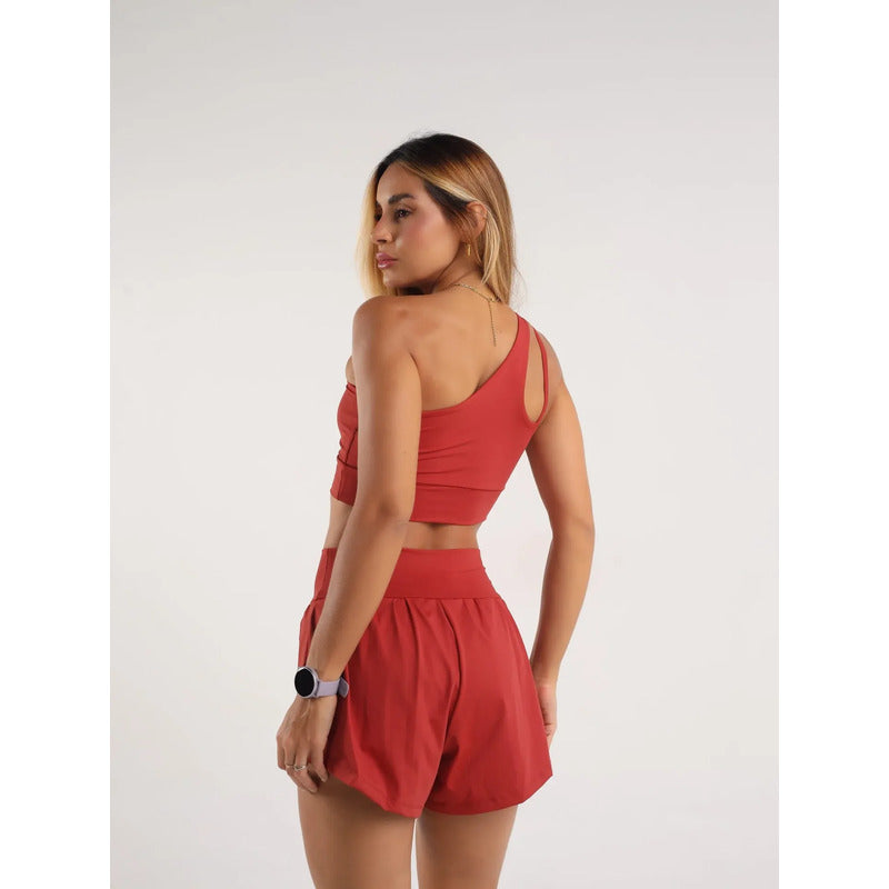 Manu Short Duplo Fitness Feminino Em Poliamida